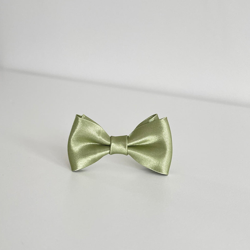 Olive satin bows | Clip or headband | Occasion