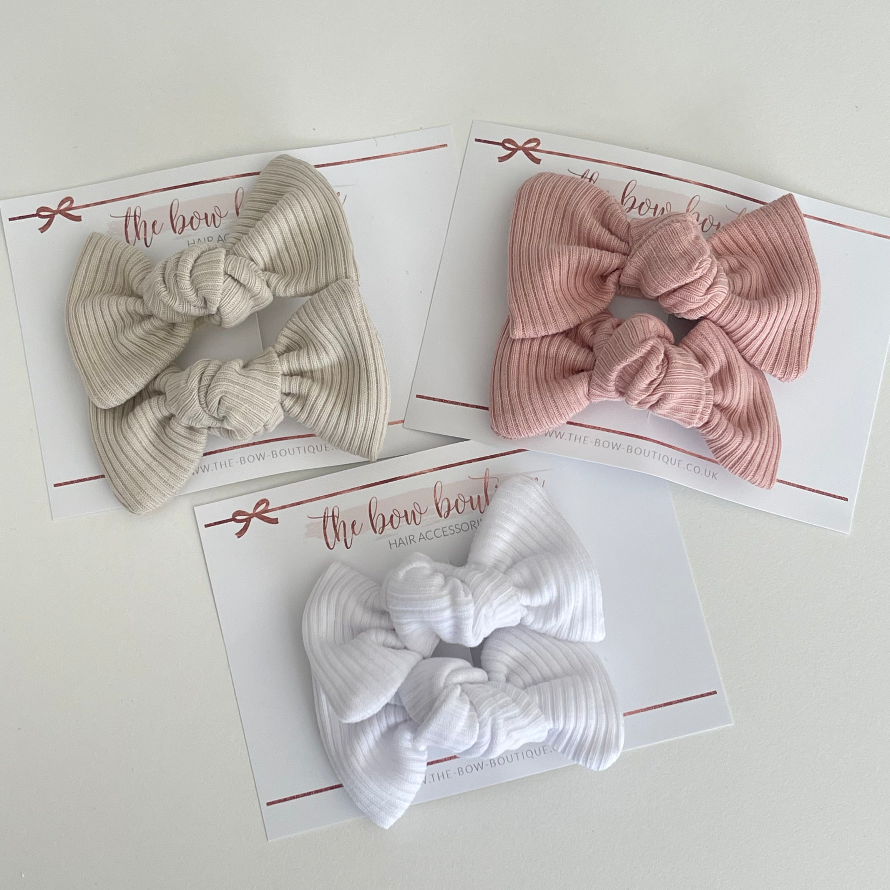 Jersey ribbed knot bows | 20 Colours