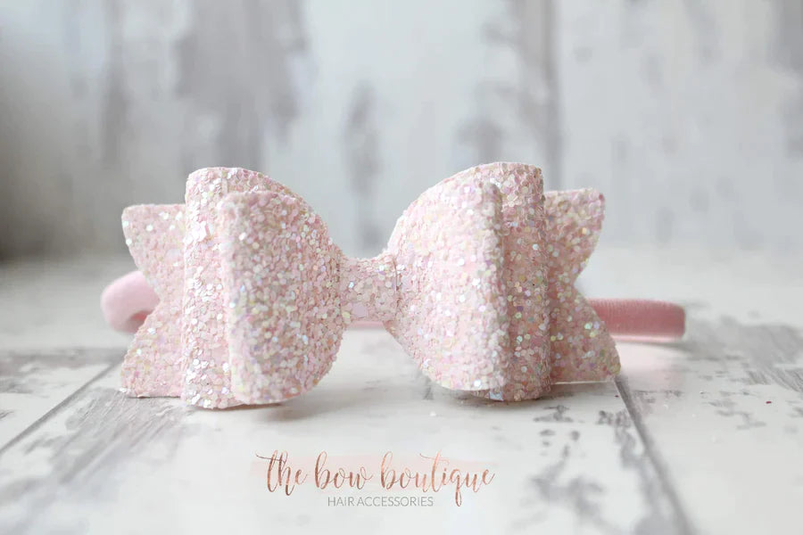 Chunky double glitter bows | 20 Colours | Clip or headband