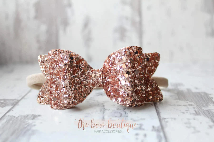 Chunky double glitter bows | 20 Colours | Clip or headband