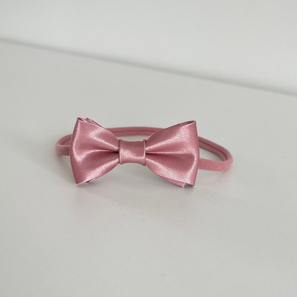 Dusky pink satin bows | Clip or headband |Occasion