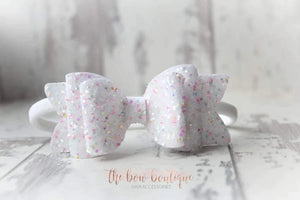 Chunky double glitter bows (25 Colours)