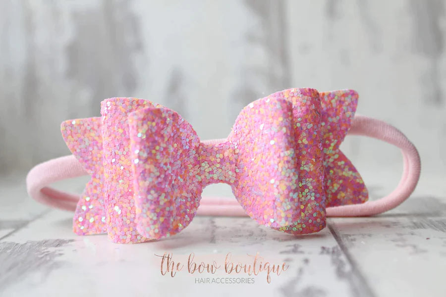 Chunky double glitter bows | 20 Colours | Clip or headband