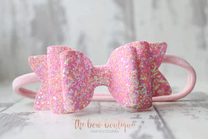 Chunky double glitter bows (25 Colours)