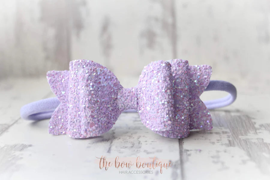 Chunky double glitter bows | 20 Colours | Clip or headband