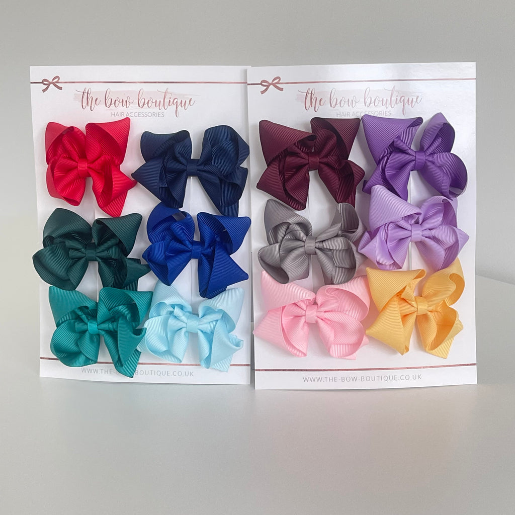 School collection ribbon bows | 12 colours | Clip or bobble