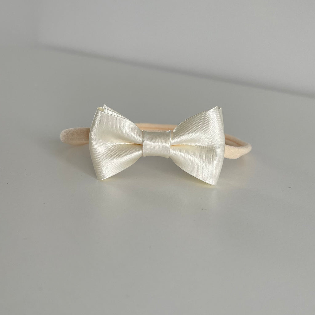 Ivory satin bows | Clip or headband |Occasion