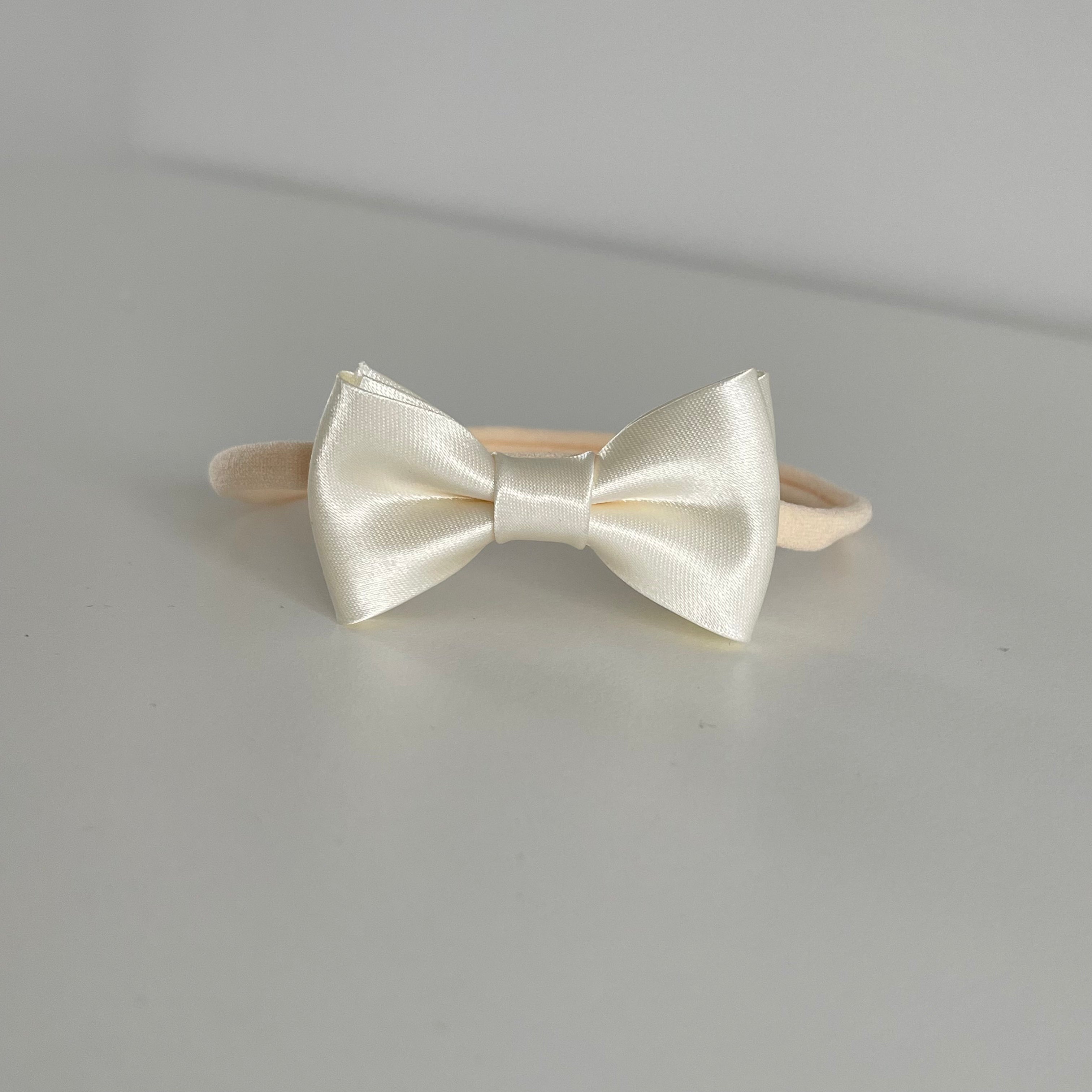 Ivory satin bows | Clip or headband |Occasion