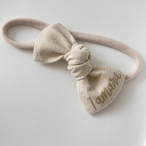 Linen knot bows - 10 Colours