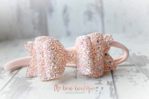 Chunky double glitter bows (25 Colours)