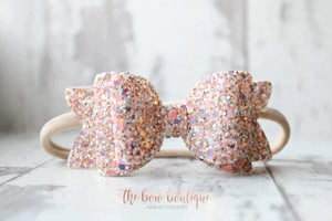 Chunky double glitter bows (25 Colours)