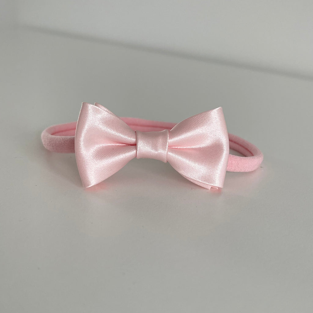 Pink satin bows | Clip or headband | Occasion