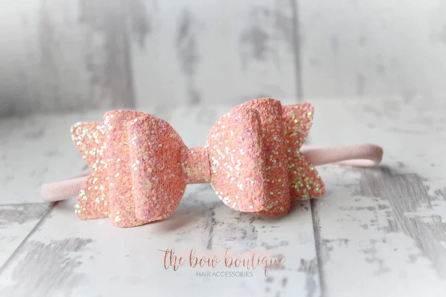Chunky double glitter bows | 20 Colours | Clip or headband