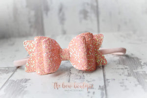 Chunky double glitter bows (25 Colours)
