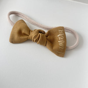 Linen knot bows - 10 Colours