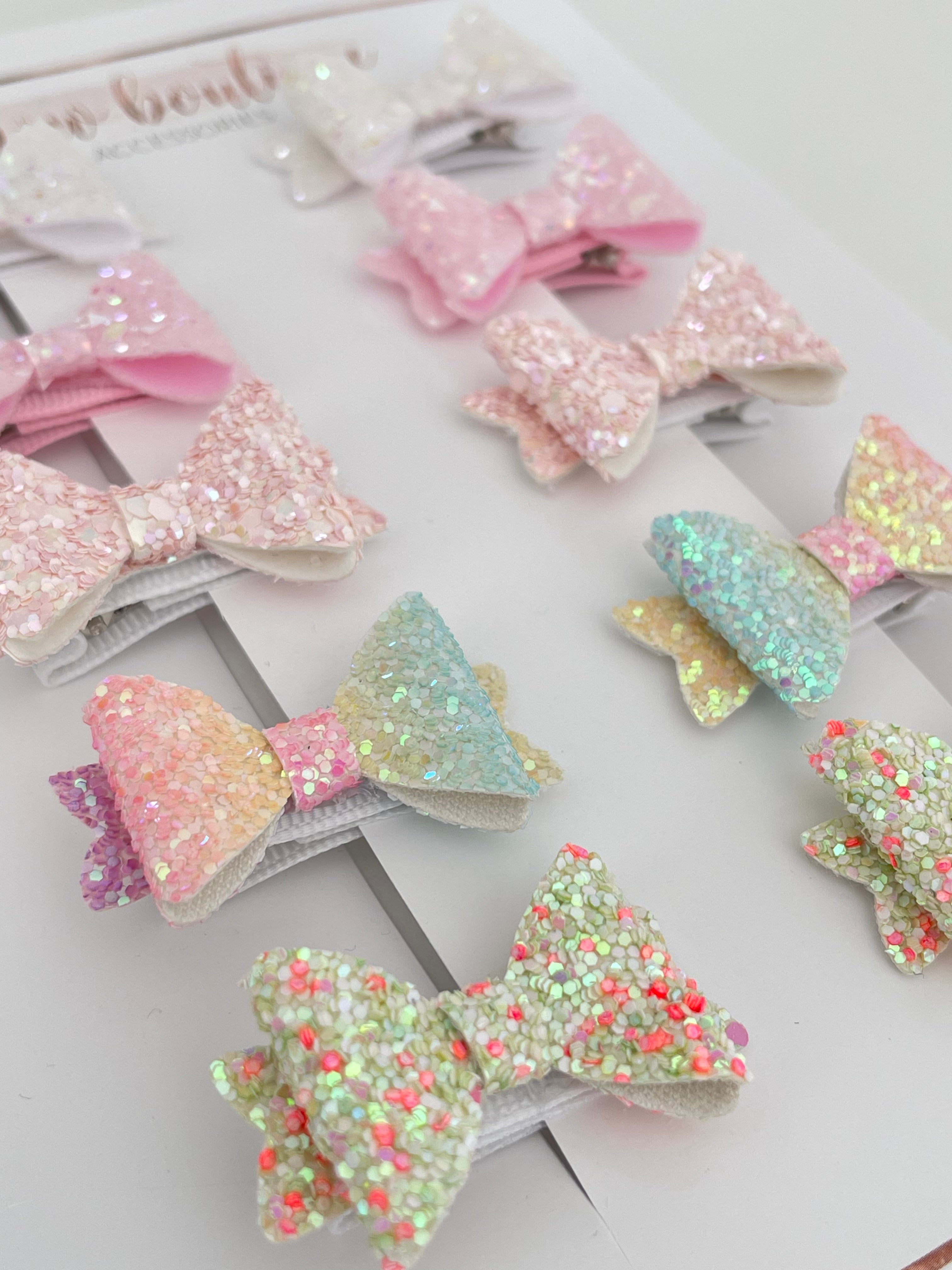 Mini baby glitter pigtail set | clip or bobble