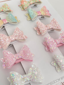 Mini baby glitter pigtail set | clip or bobble
