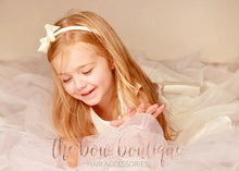 Load image into Gallery viewer, Cream ribbon bow alice band headband