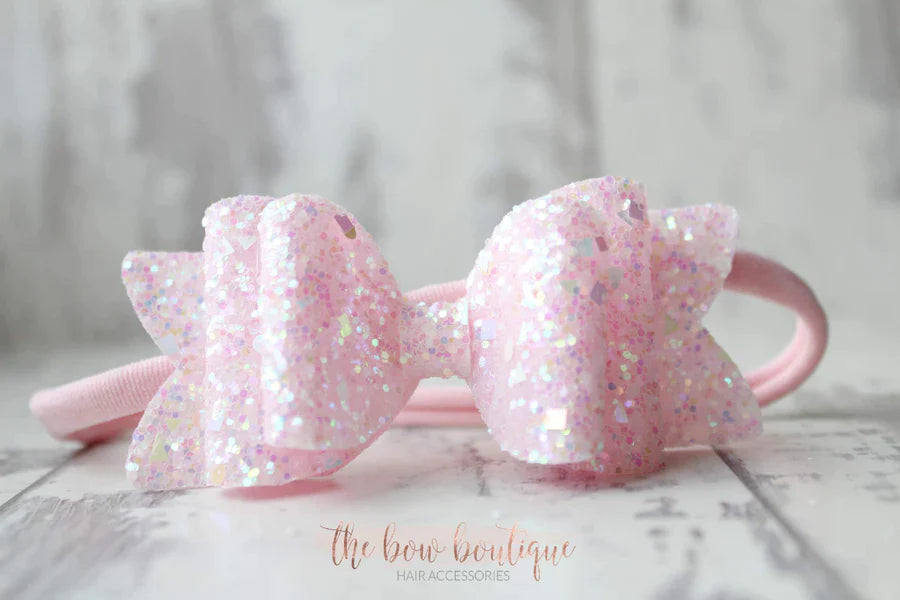 Chunky double glitter bows | 20 Colours | Clip or headband