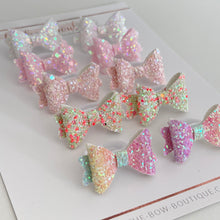 Load image into Gallery viewer, Mini baby glitter pigtail set | clip or bobble