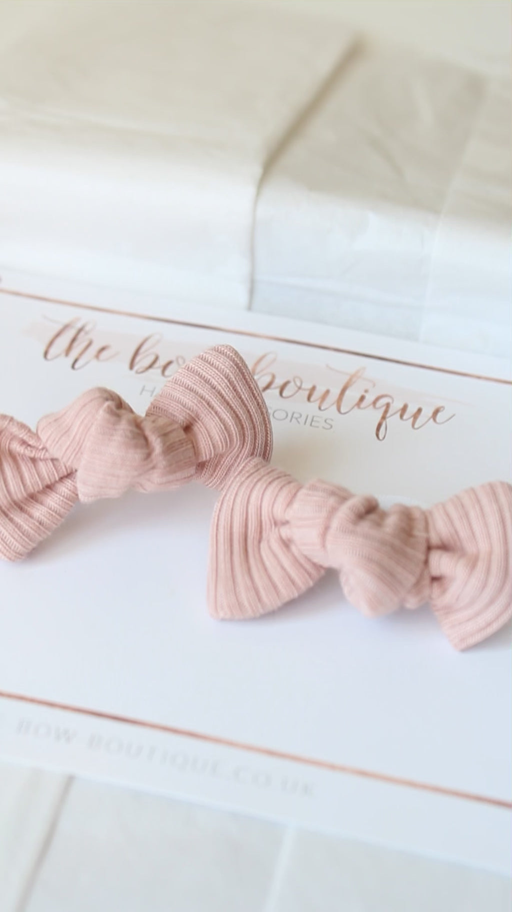 Petite jersey ribbed knot bows | 20 Colours | Clip, headband or bobble