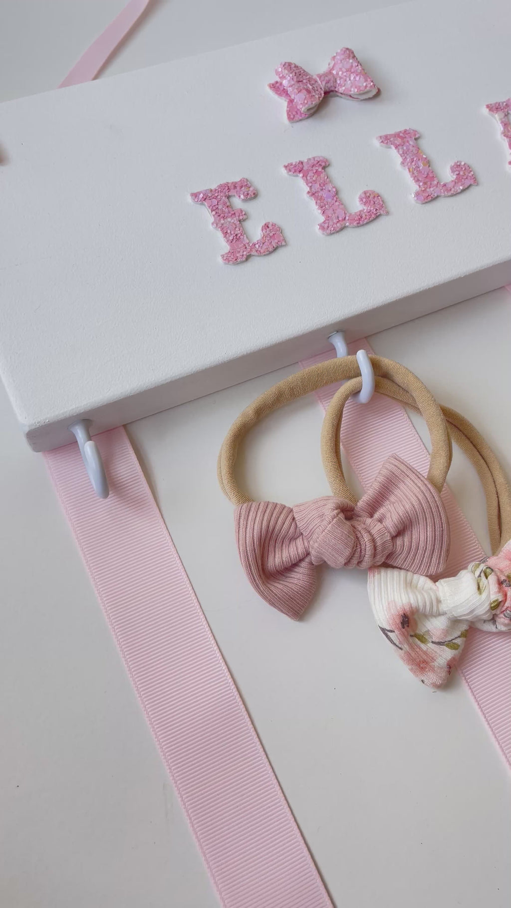 Personalised bow holder - White
