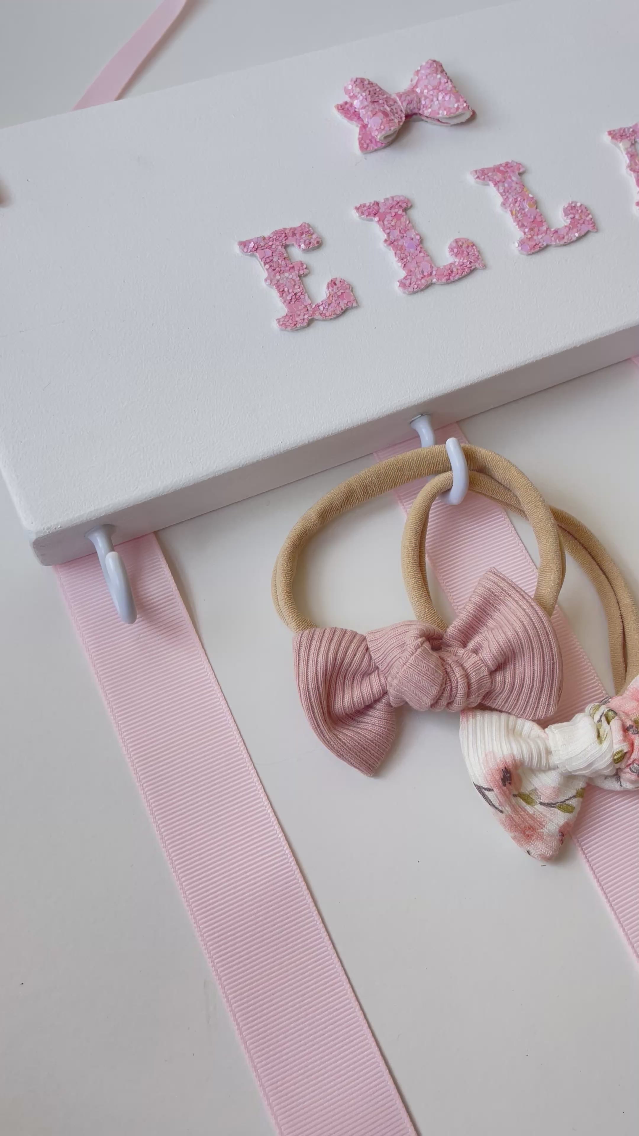 Personalised bow holder - White