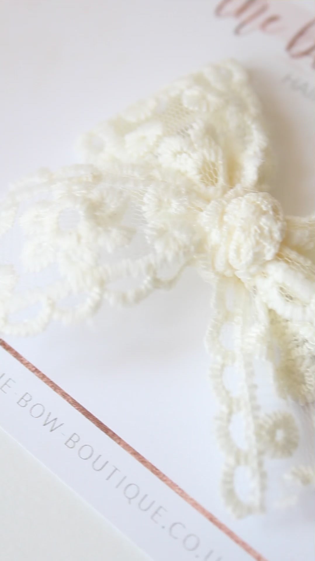 Cream Lace bow | Clip or headband