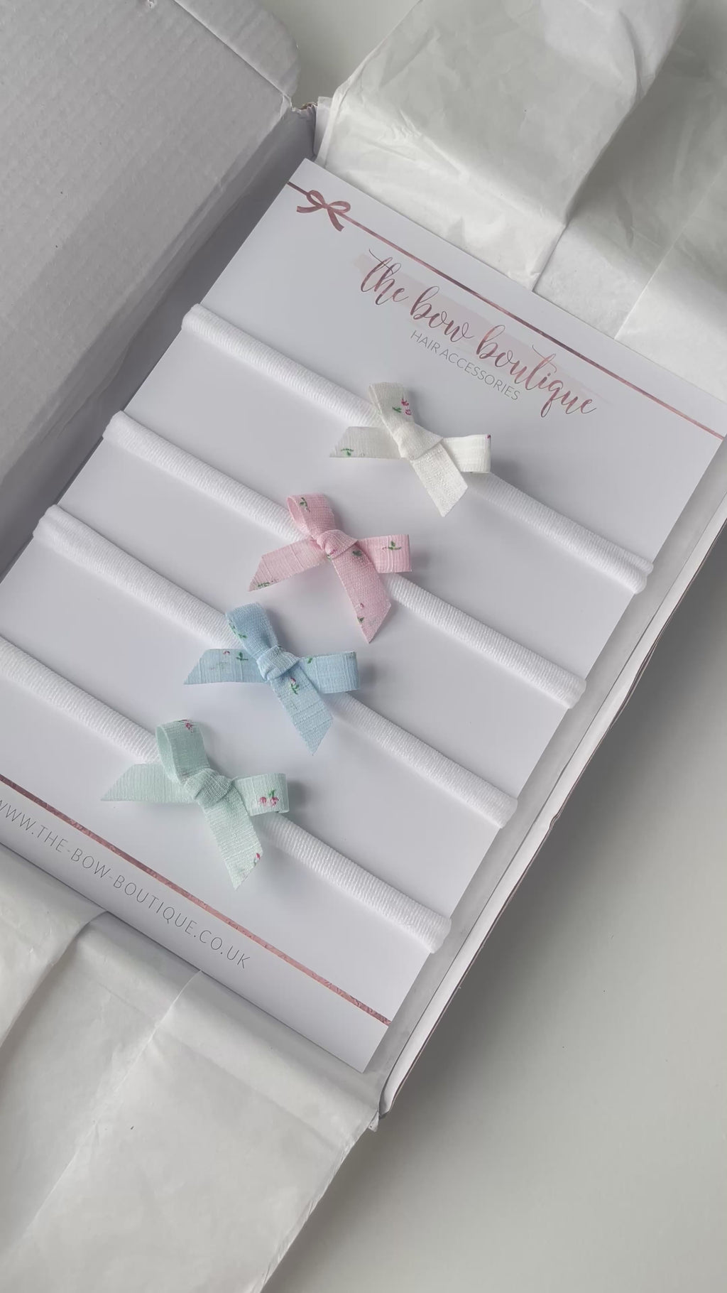 Floral hand tied ribbon bows | 4 Colours | Clip or headband