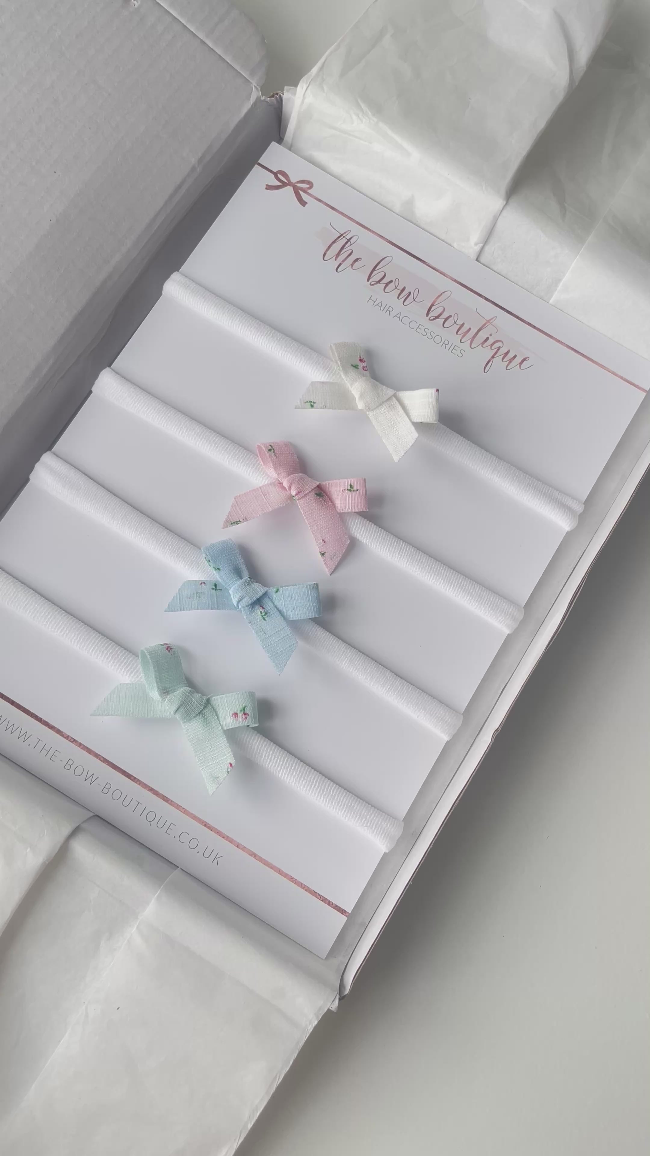 Floral hand tied ribbon bows | 4 Colours | Clip or headband