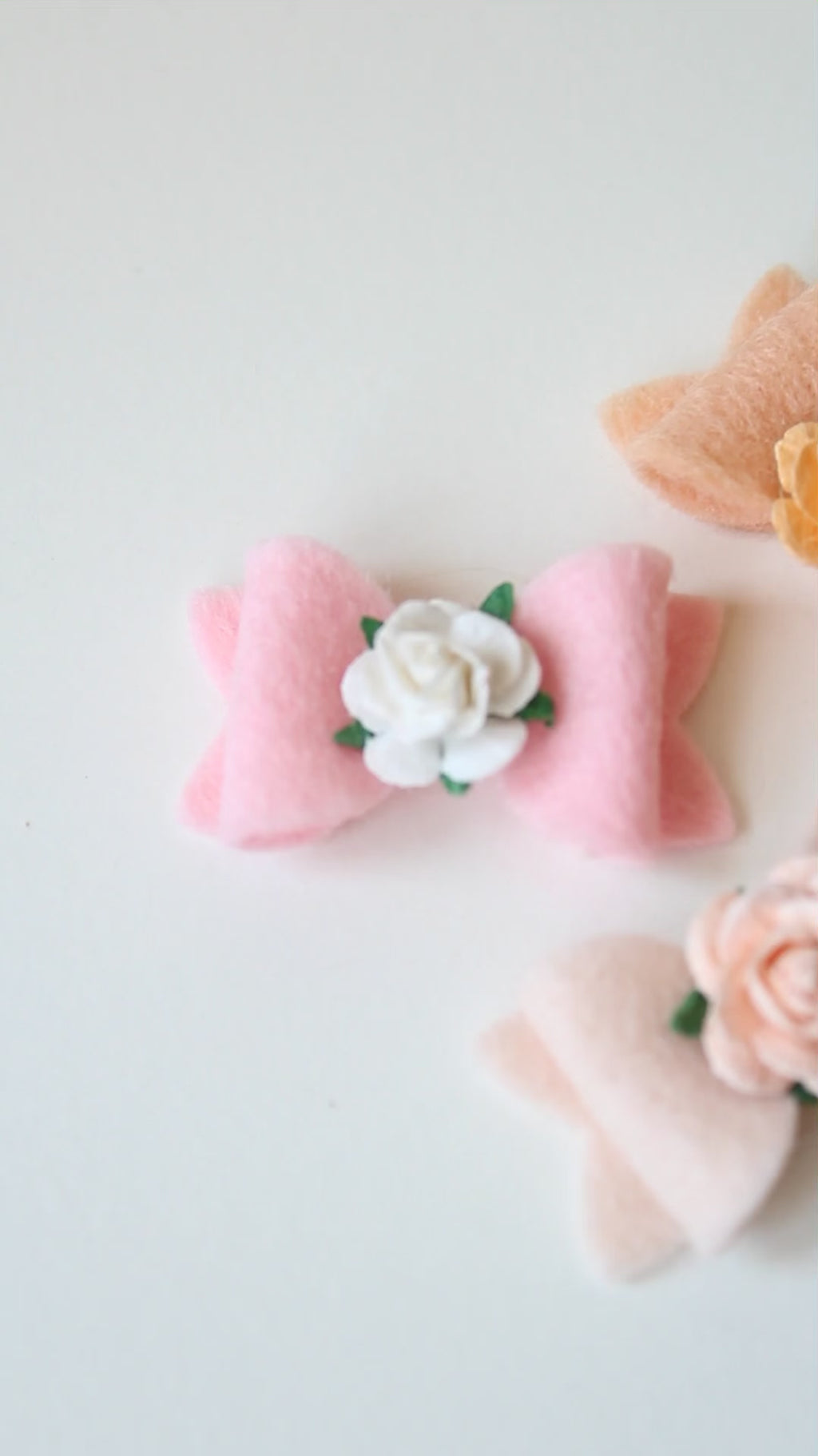 Petite felt flower bows | 11 colours | Clip or bobble