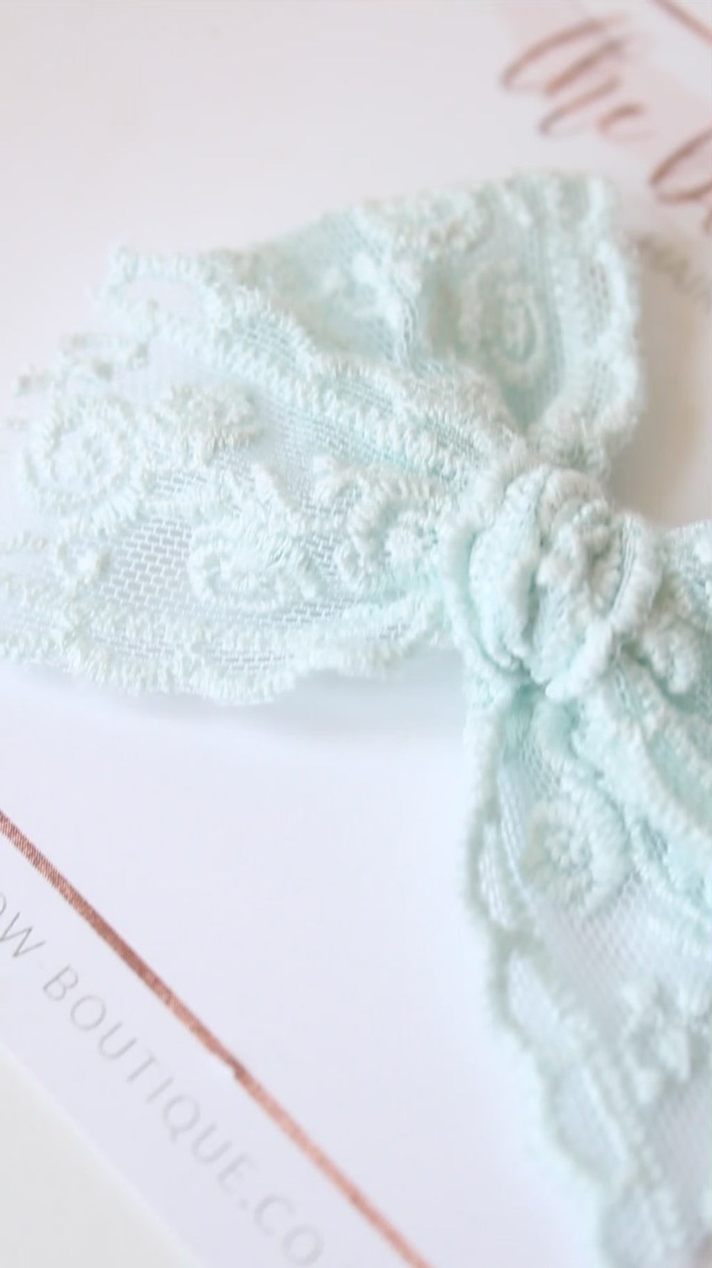 Soft blue Lace bow | Clip or headband