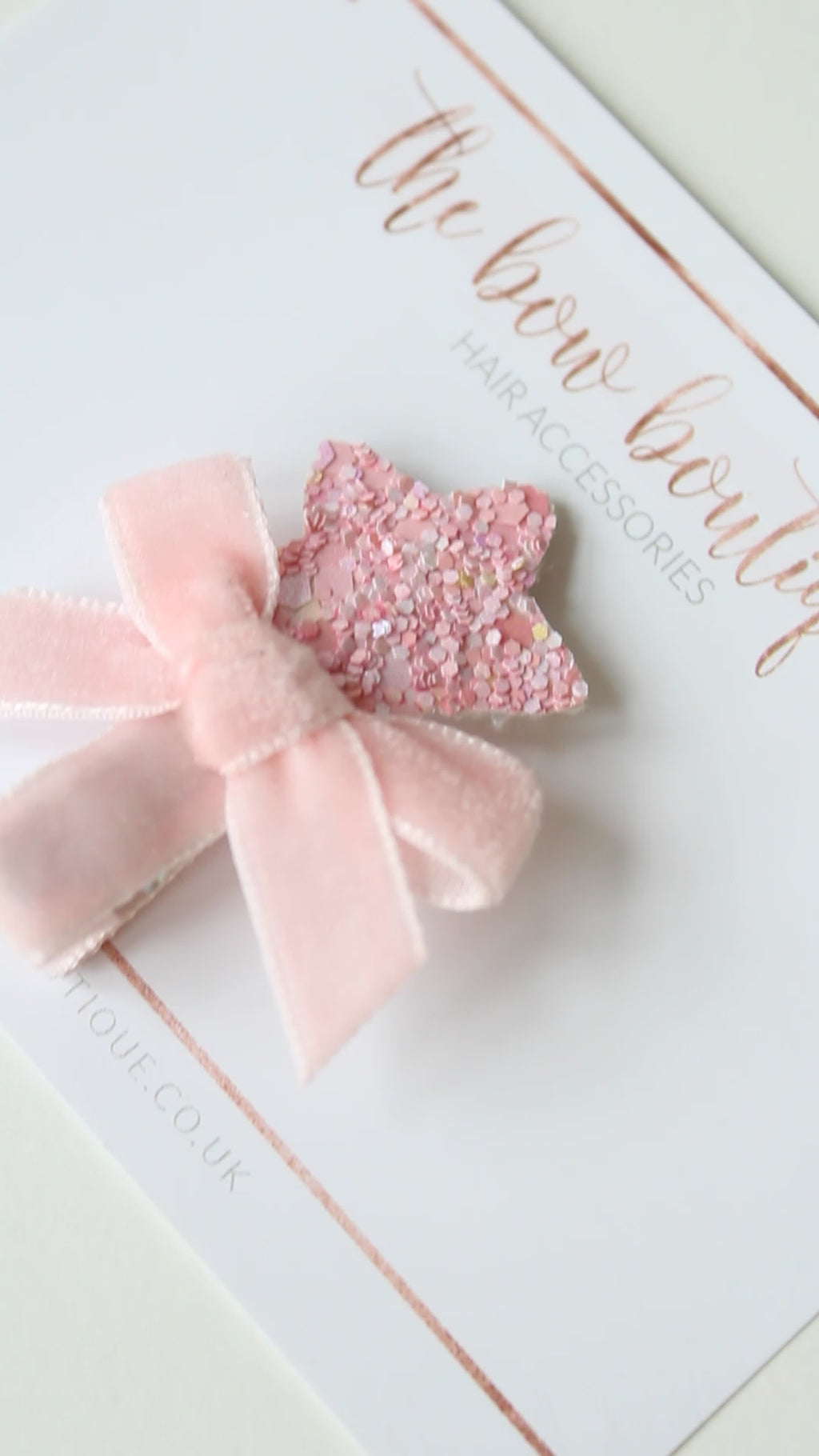 Velvet star bow | Pink