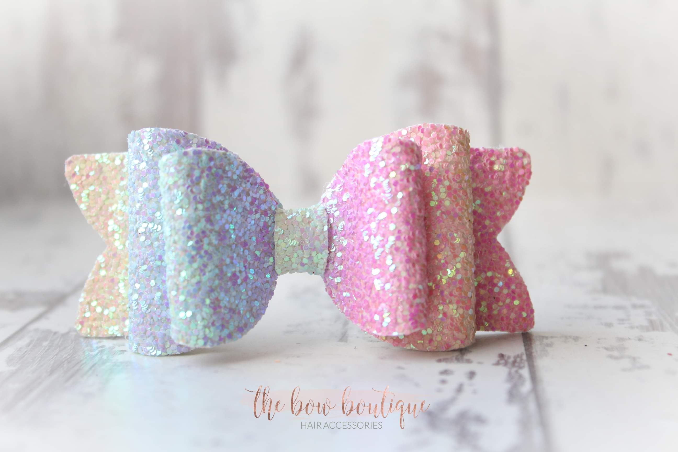 Chunky double glitter bows | 20 Colours | Clip or headband