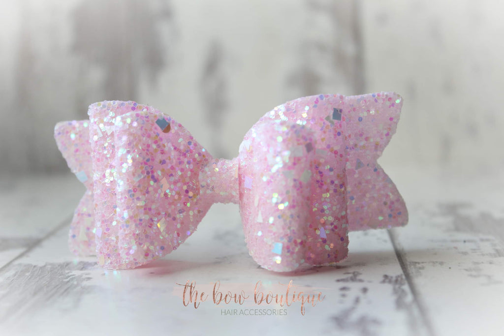 Chunky double glitter bows | 20 Colours | Clip or headband