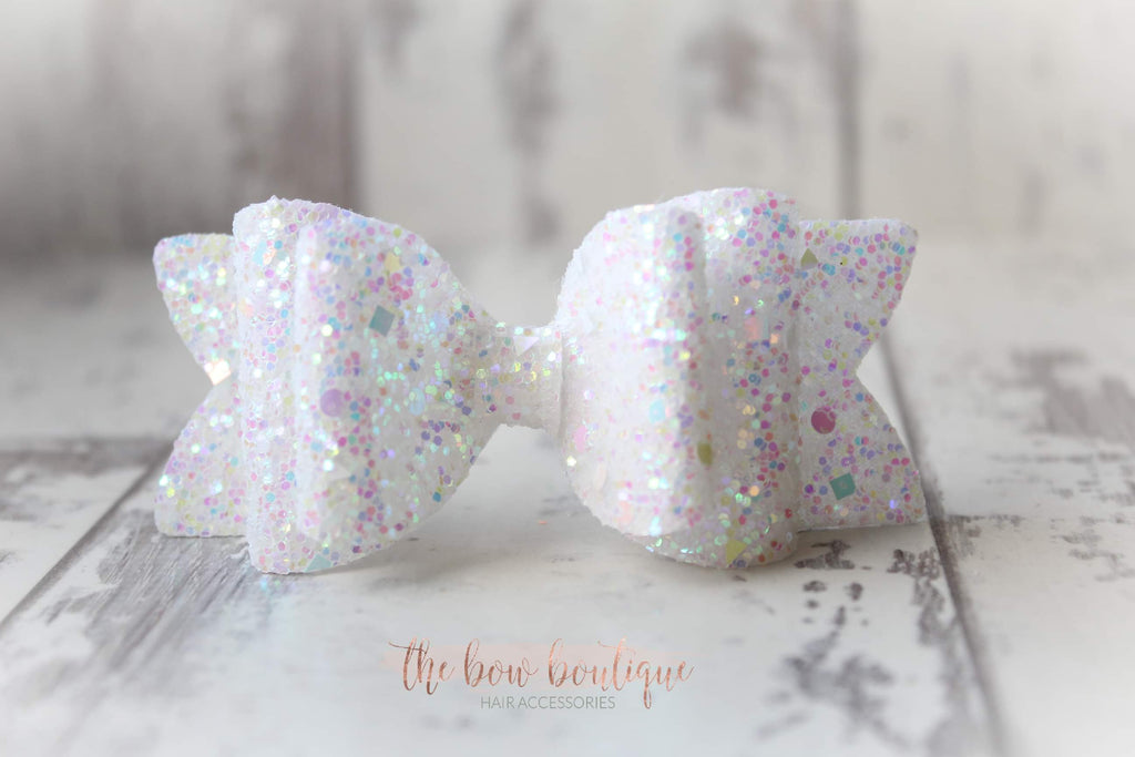 Chunky double glitter bows | 20 Colours | Clip or headband