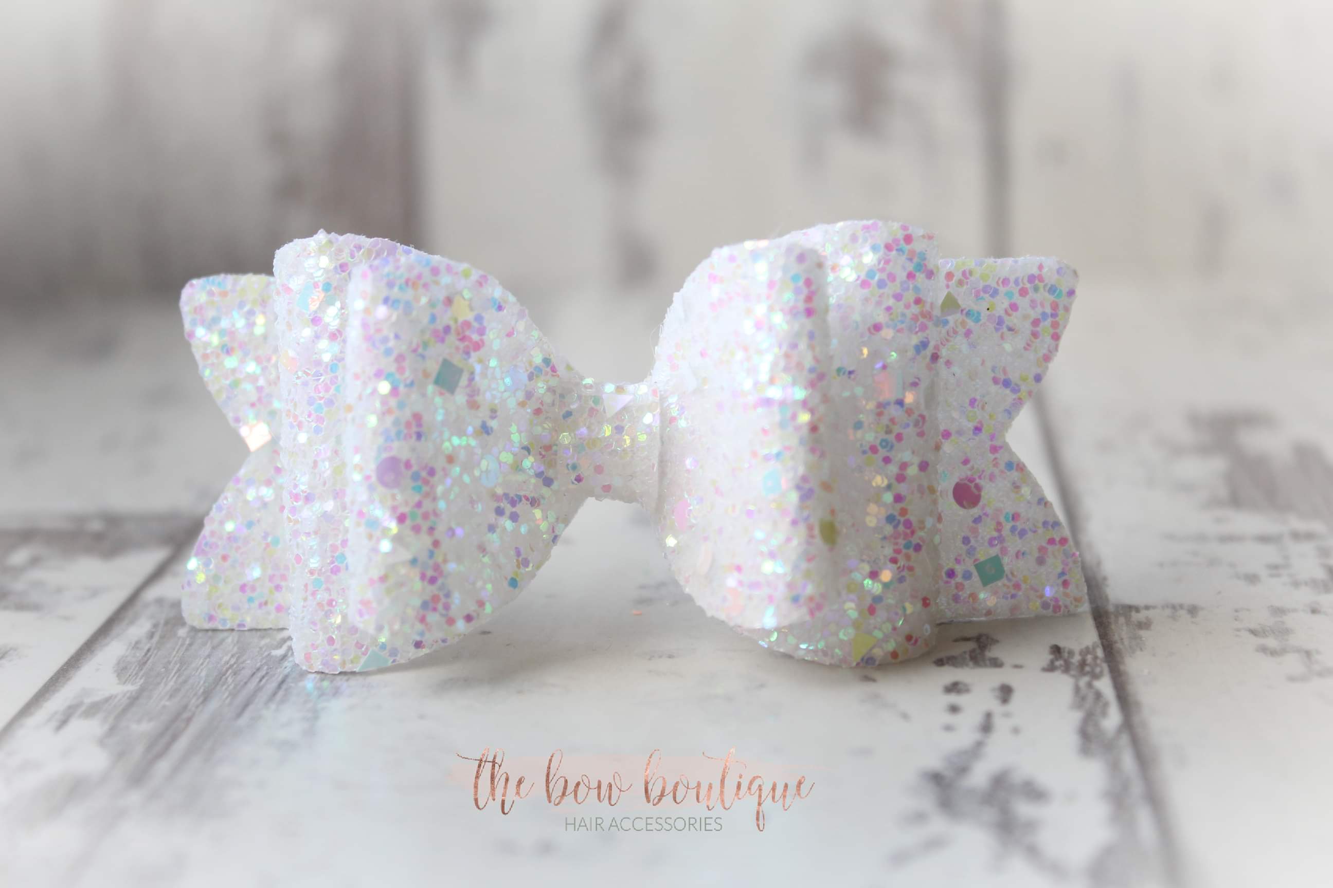 Chunky double glitter bows | 20 Colours | Clip or headband