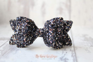 Chunky double glitter bows (25 Colours)