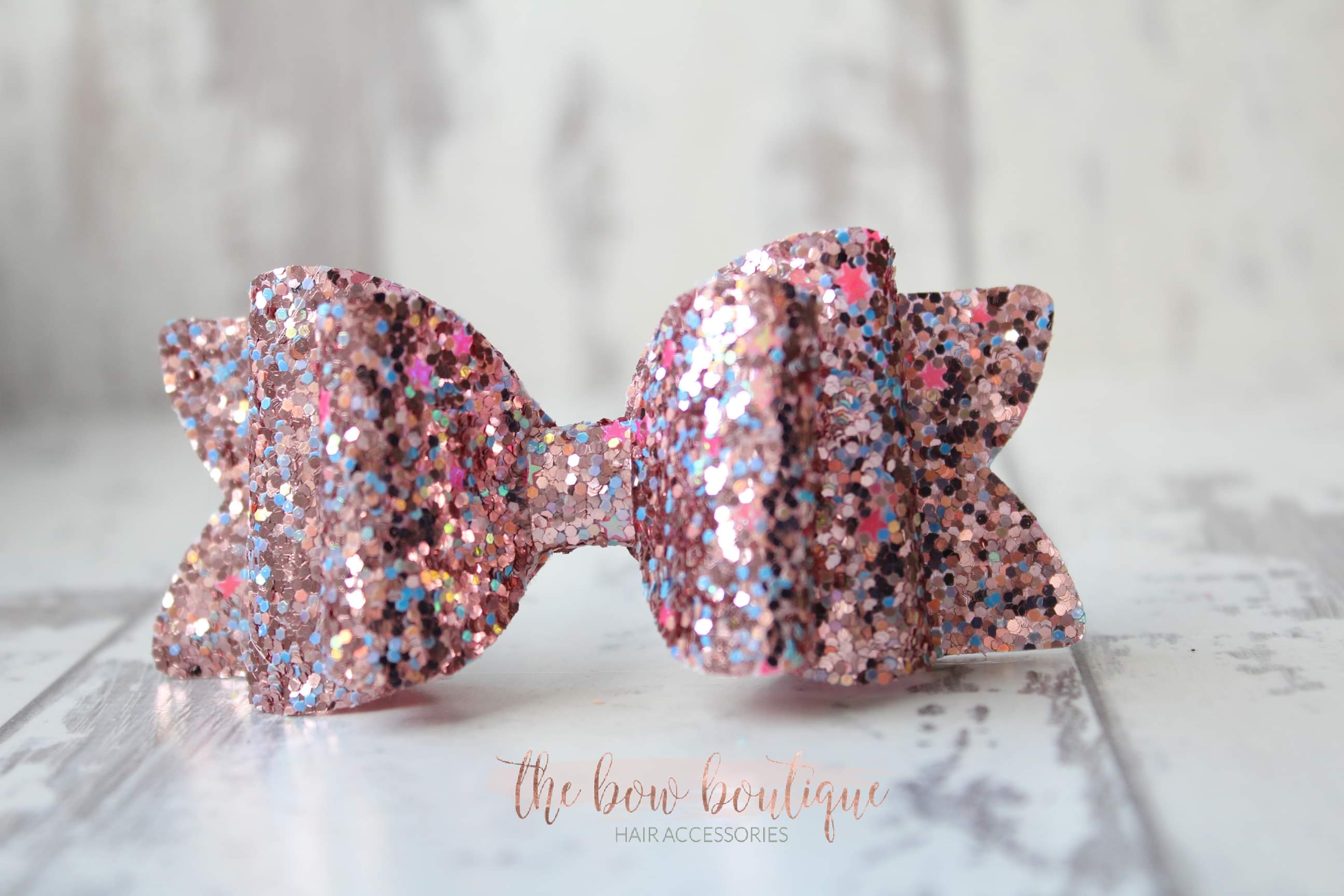 Chunky double glitter bows | 20 Colours | Clip or headband