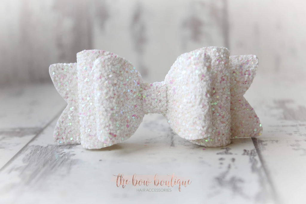 Chunky double glitter bows | 20 Colours | Clip or headband