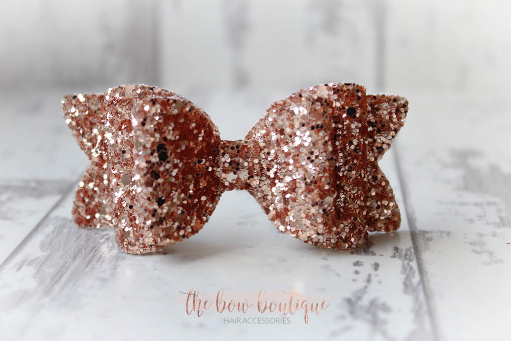 Chunky double glitter bows | 20 Colours | Clip or headband