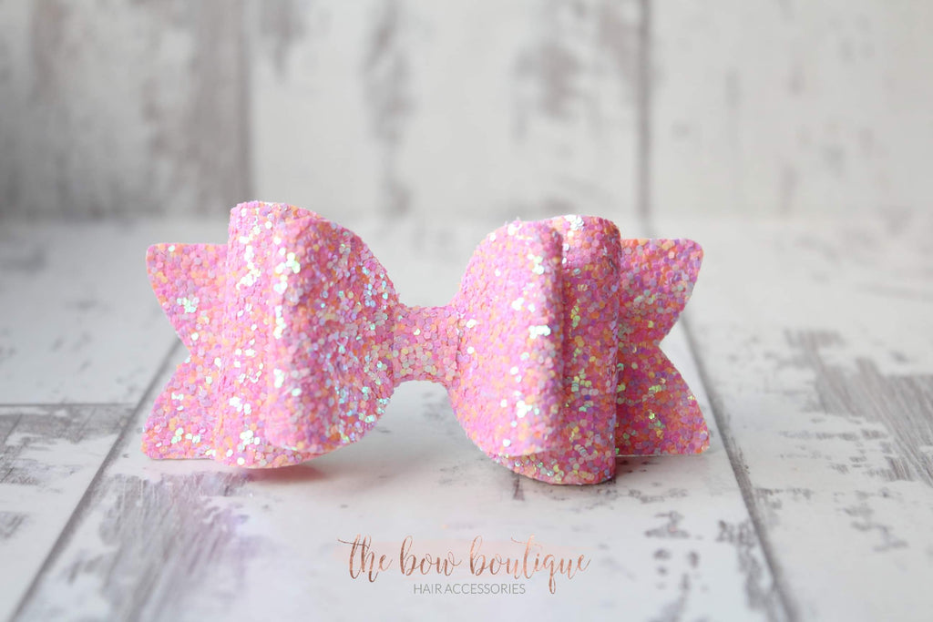 Chunky double glitter bows | 20 Colours | Clip or headband