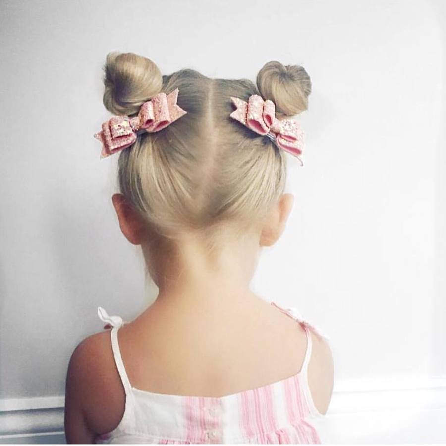 Coral double glitter pigtail set