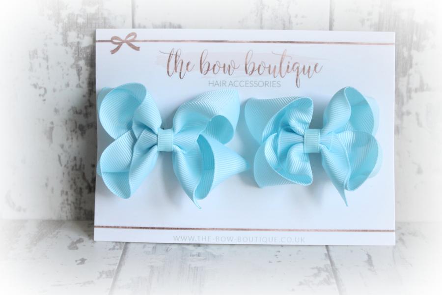 Ribbon pigtail bow clip sets | 28 Colours