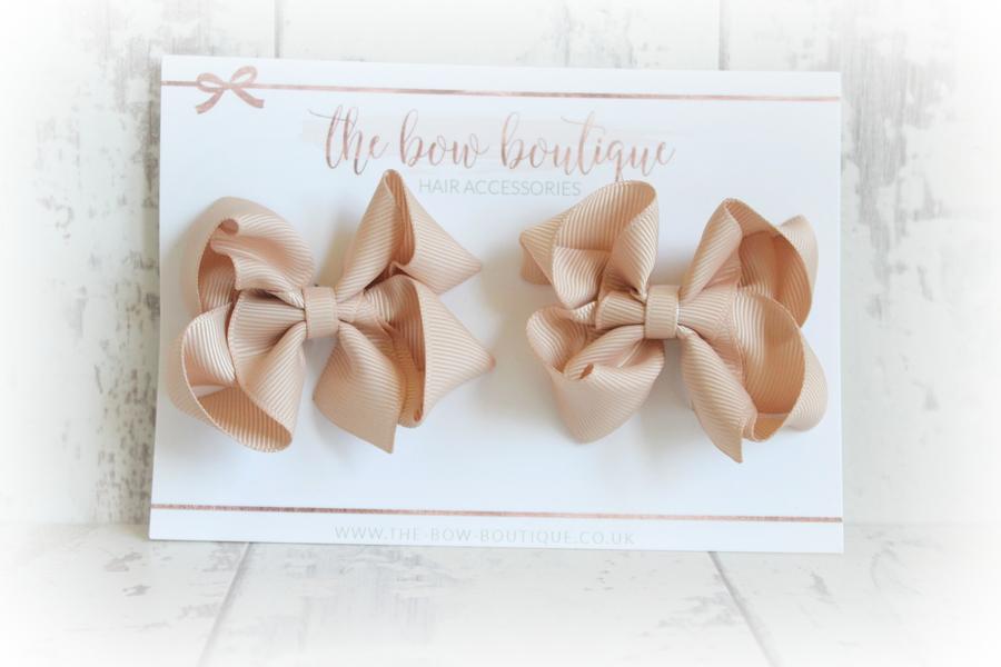 Ribbon pigtail bow clip sets | 28 Colours