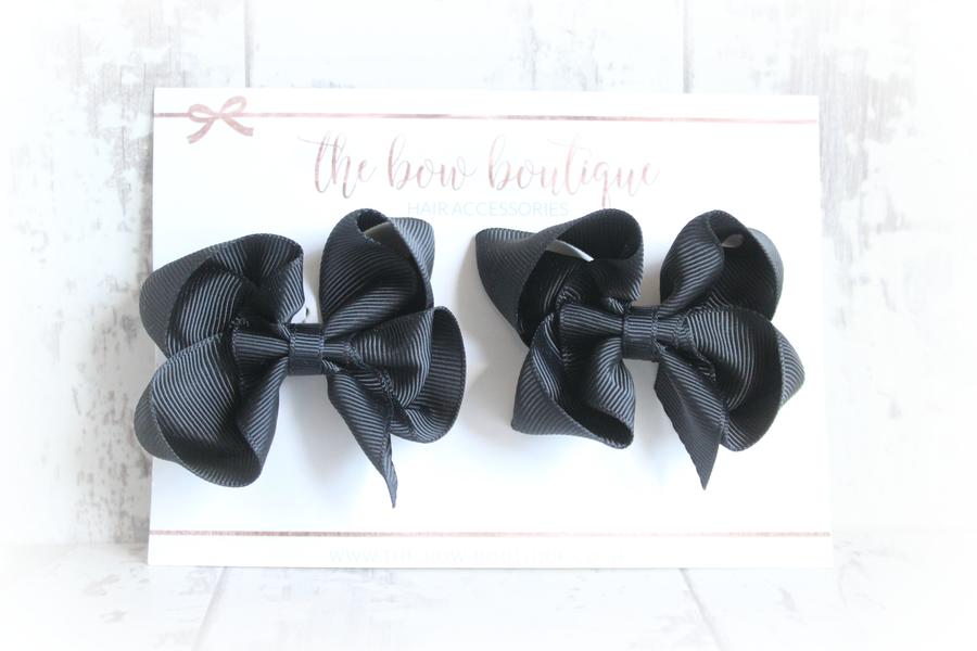 Ribbon pigtail bow clip sets | 28 Colours