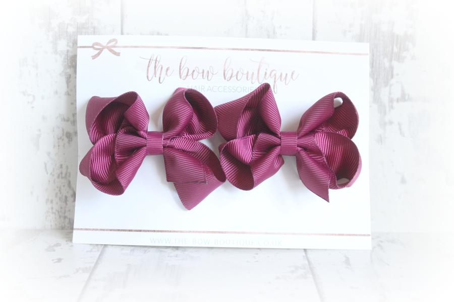 Ribbon pigtail bow clip sets | 28 Colours