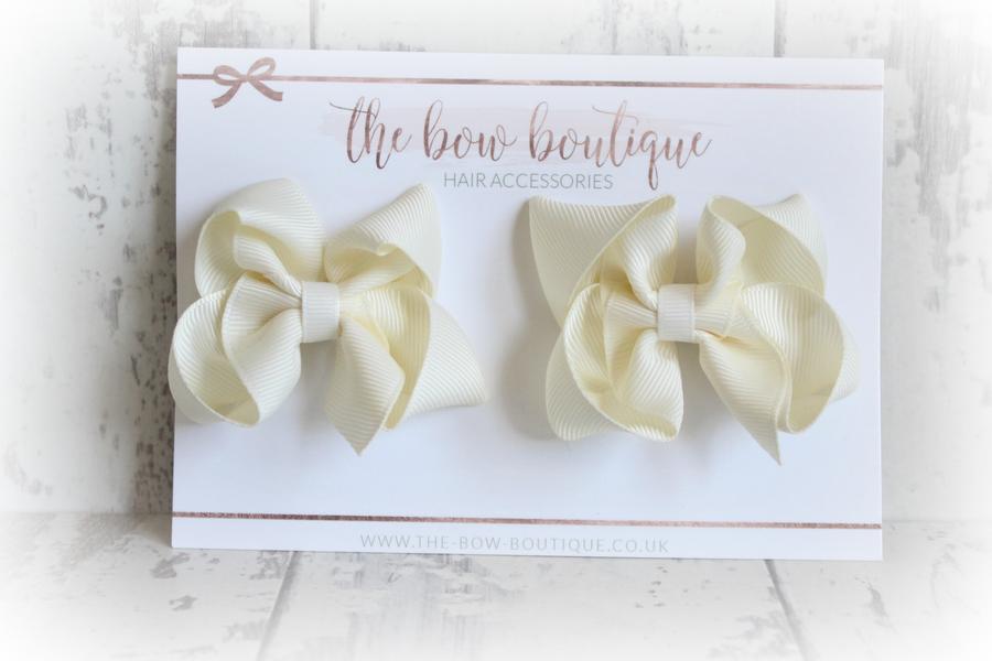 Ribbon pigtail bow clip sets | 28 Colours