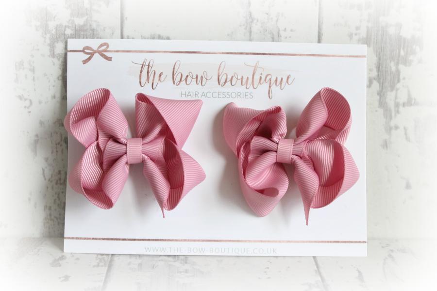 Ribbon pigtail bow clip sets | 28 Colours