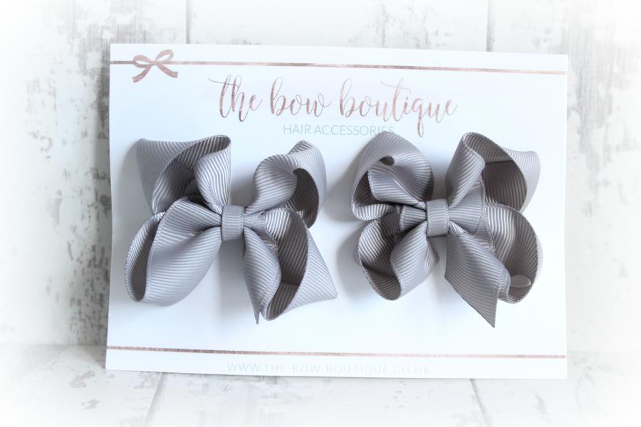 Ribbon pigtail bow clip sets | 28 Colours
